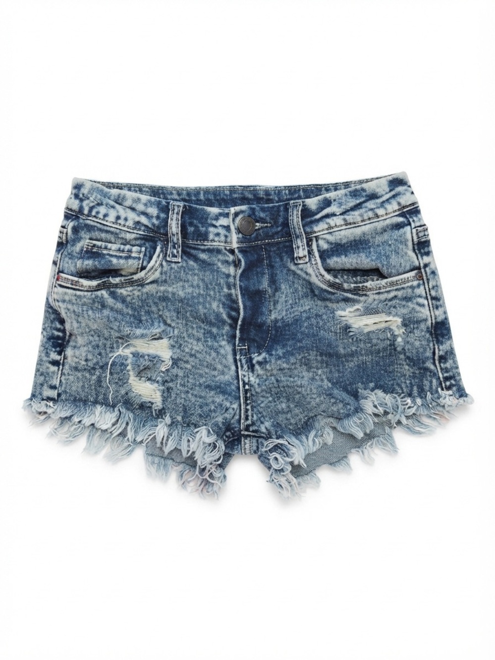 BLANK NYC Girls Mini Lenox Frayed Denim Shorts Size 8